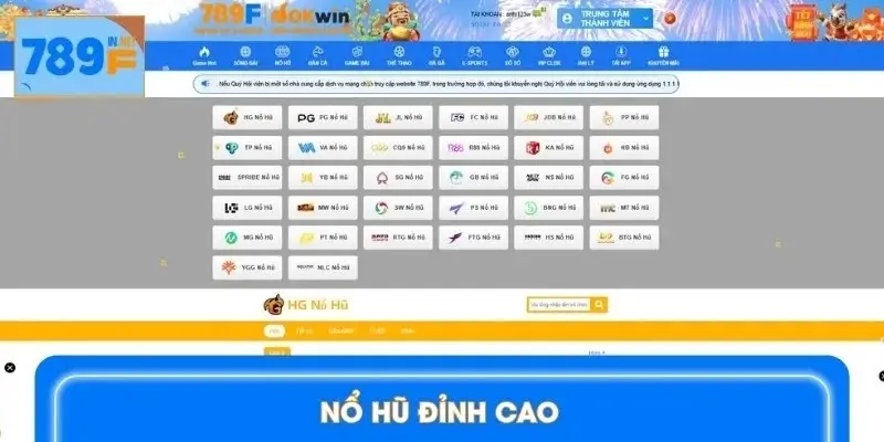 Khi giới thiệu nhà cái 789F, không thể bỏ qua sảnh nổ hũ